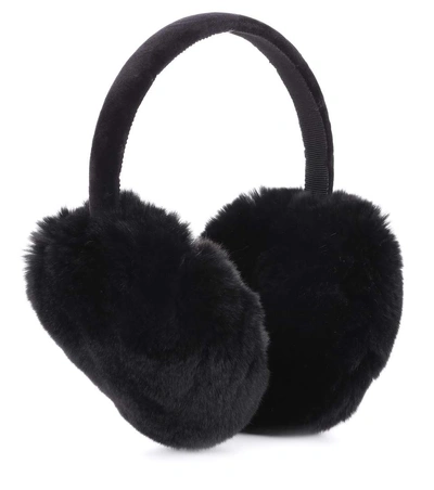Miu Miu Black Fur Earmuffs In Eero