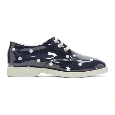 Shop Comme Des Garcons Girl Navy And White Pvc Polka Dot Sneakers In Navy/white