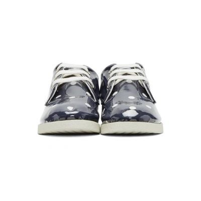 Shop Comme Des Garcons Girl Navy And White Pvc Polka Dot Sneakers In Navy/white