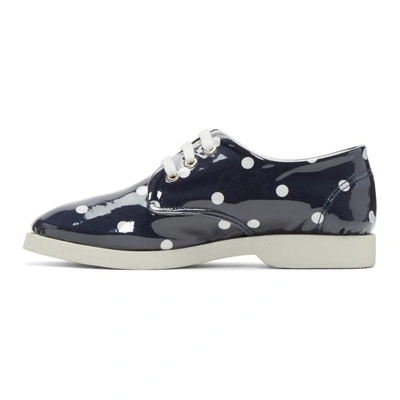 Shop Comme Des Garcons Girl Navy And White Pvc Polka Dot Sneakers In Navy/white