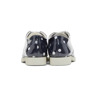 Shop Comme Des Garcons Girl Navy And White Pvc Polka Dot Sneakers In Navy/white