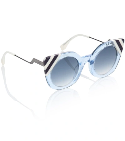 Shop Fendi Cat-eye Sunglasses In Blue