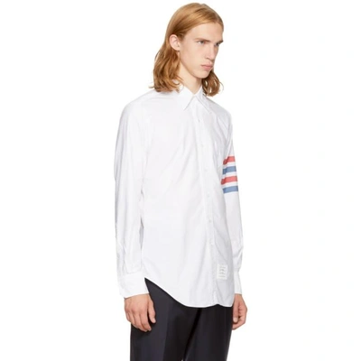 Shop Thom Browne White Classic Four Bar Point Collar Shirt In Rwbwht 960