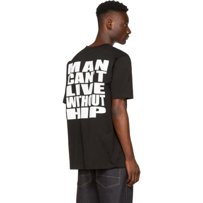 Shop Junya Watanabe Black 'man Can't Live Without Hip' T-shirt