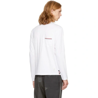Shop Thom Browne White Reconstructed Pocket T-shirt V-neck Cardigan