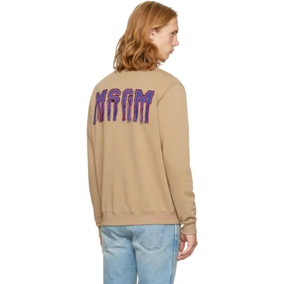 Shop Msgm Brown Back Logo Sweatshirt