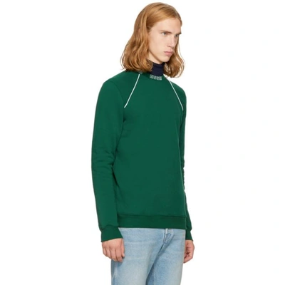 Shop Msgm Green Logo Collar Sweatshirt In 38 Green