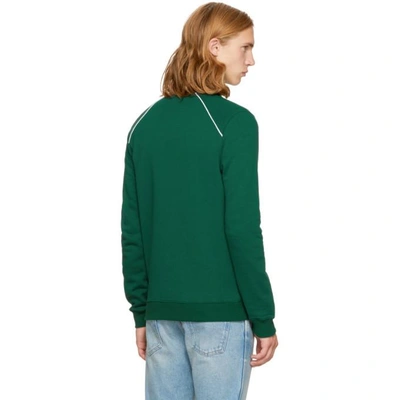 Shop Msgm Green Logo Collar Sweatshirt In 38 Green