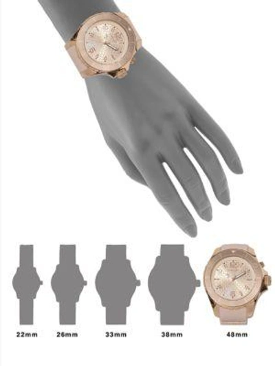 Shop Kyboe! Power Sand Dollar Silicone & Rose Goldtone Stainless Steel Strap Watch/48mm