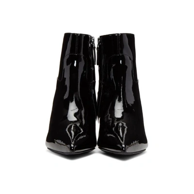 Shop Balenciaga Black Patent Slash Heel Boots