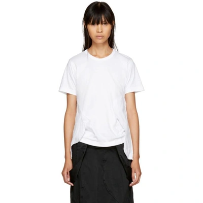 Shop Comme Des Garçons White Cut-away T-shirt