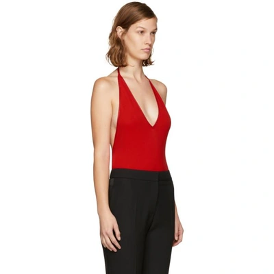 Shop Givenchy Red Deep V Bodysuit
