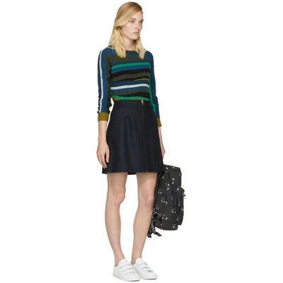 Shop Kenzo Multicolor Broken Stripes Sweater