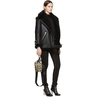 Shop Acne Studios Black Shearling Velocité Jacket