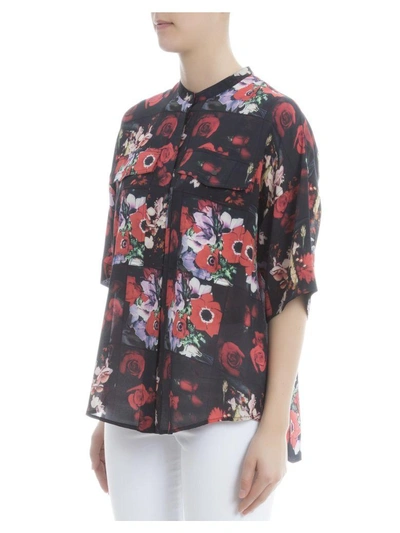 Shop Kenzo Floral Silk Shirt In Multicolor