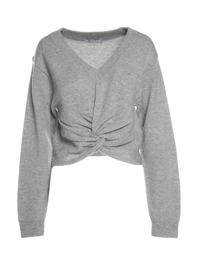 Shop Alexander Wang T T By Wist-front Wool And Cashmere-blend Sweater In Grigio