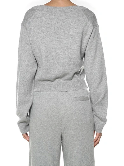 Shop Alexander Wang T T By Wist-front Wool And Cashmere-blend Sweater In Grigio