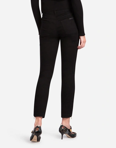 Shop Dolce & Gabbana Skinny Jeans With Piping In Black