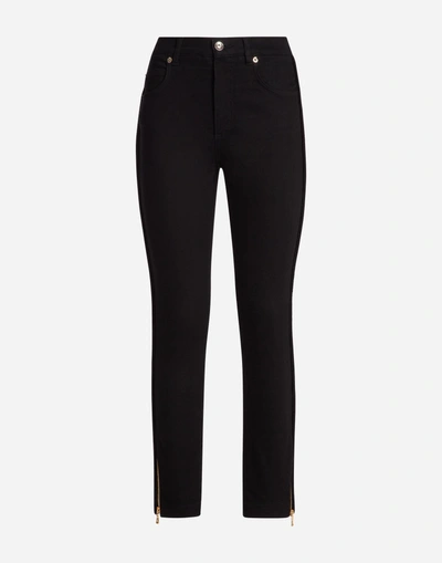 Shop Dolce & Gabbana Skinny Jeans With Piping In Black
