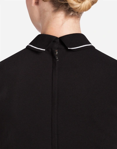 Shop Dolce & Gabbana Cotton Polo Shirt With Patch In Black