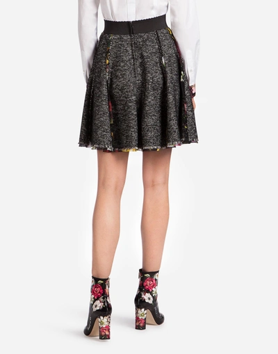 Shop Dolce & Gabbana Skirt With Printed Details In Gray