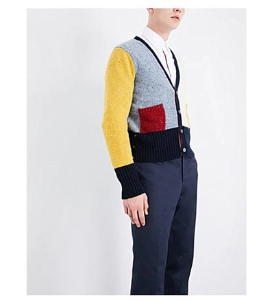 Shop Thom Browne Funmix Wool And Mohair-blend Cardigan In Seasonal Multi
