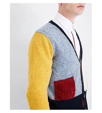 Shop Thom Browne Funmix Wool And Mohair-blend Cardigan In Seasonal Multi