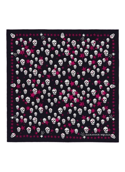 Shop Alexander Mcqueen Starlight Skull Print Silk Twill Scarf