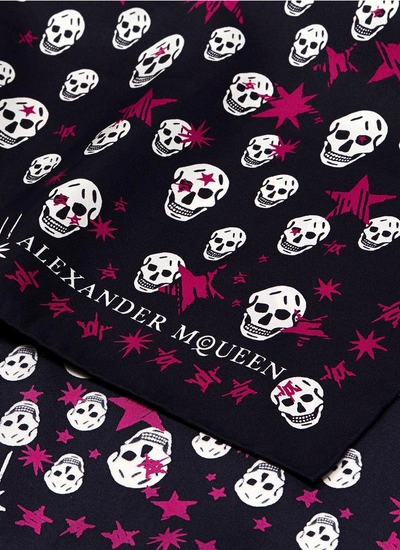 Shop Alexander Mcqueen Starlight Skull Print Silk Twill Scarf