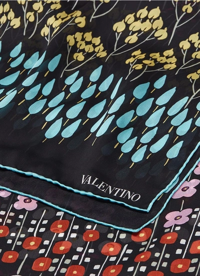 Shop Valentino Floral Print Silk Chiffon Scarf
