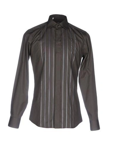 Shop Dolce & Gabbana Man Shirt Lead Size 15 ¾ Cotton In Grey