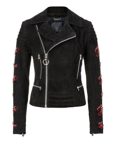 Shop Philipp Plein Leather Biker "mulholland Drive"