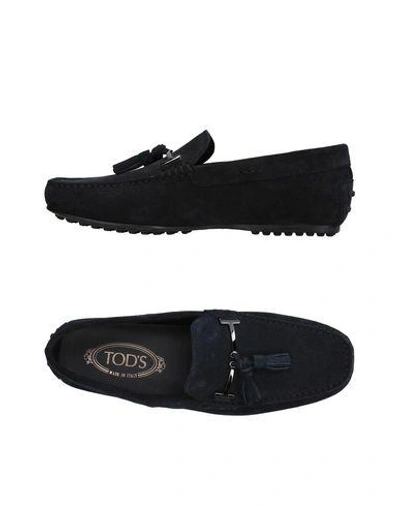 Shop Tod's Loafers In Dark Blue