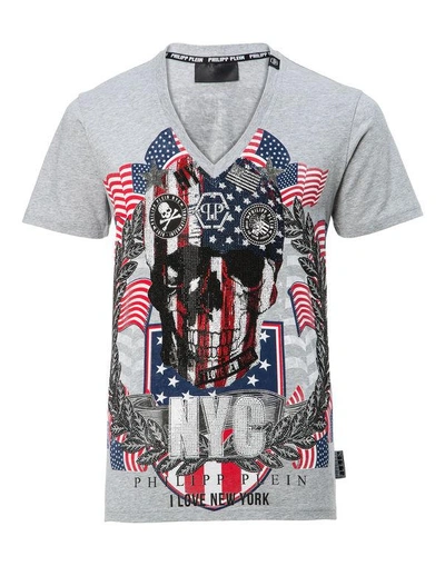 Shop Philipp Plein T-shirt V-neck Ss "don"