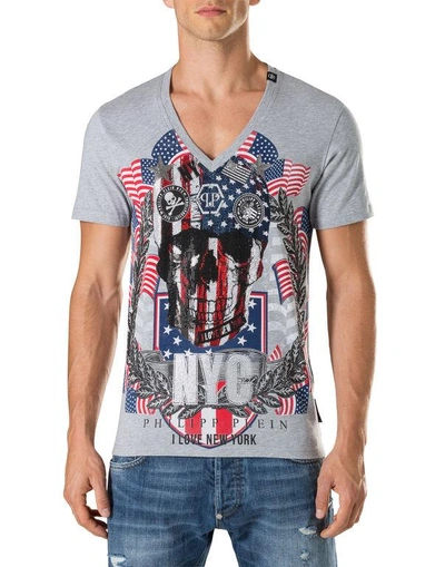 Shop Philipp Plein T-shirt V-neck Ss "don"