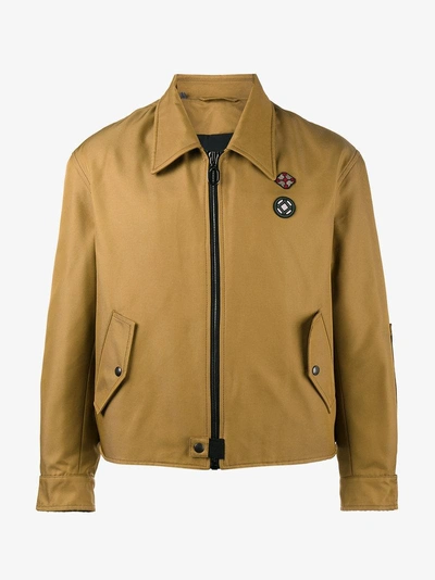 Shop Lanvin Techno Gabardine Jacket In Yellow & Orange