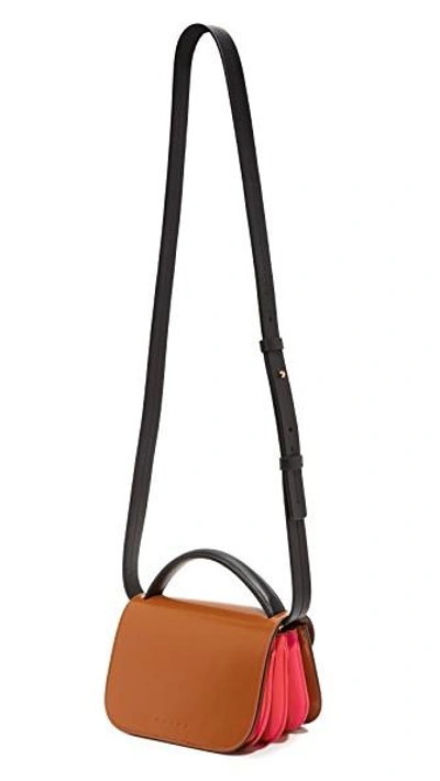 Shop Marni Shoulder Bag In Rock/orangered/black