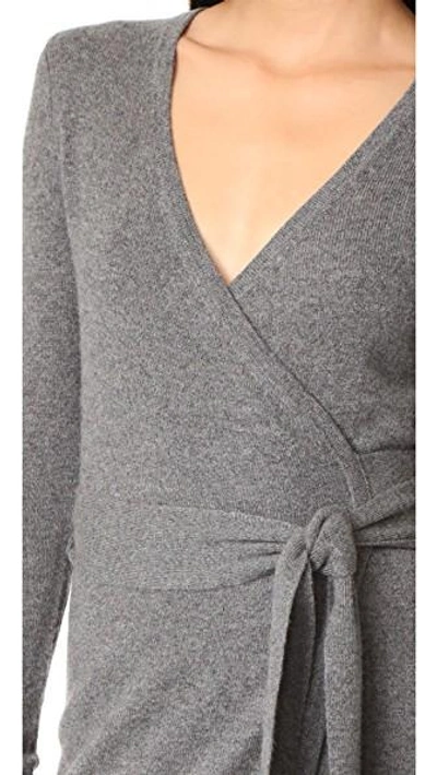 Shop Diane Von Furstenberg New Linda Cashmere Wrap Dress In Grey Melange