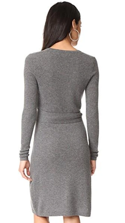 Shop Diane Von Furstenberg New Linda Cashmere Wrap Dress In Grey Melange