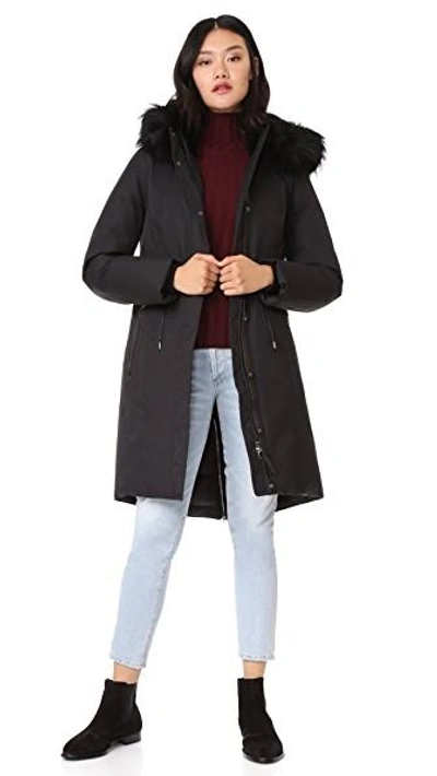 Mackage Enia Down Jacket With Fur Hood In Black ModeSens