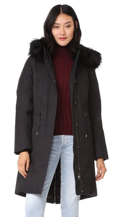 Mackage Enia Down Jacket With Fur Hood In Black