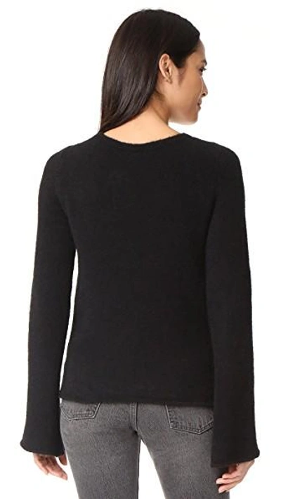 Shop L Agence Candela Lace Up Sweater In Black
