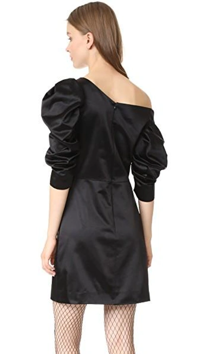 Shop Isa Arfen Off Shoulder Gathered Dress In Black