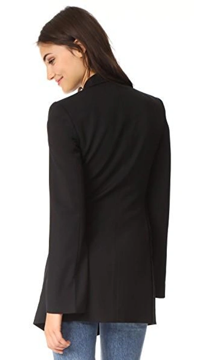 Shop Helmut Lang Deconstructed Long Blazer In Black