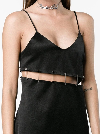Shop Beau Souci Cutout Safety Pin Slip Dress In Black