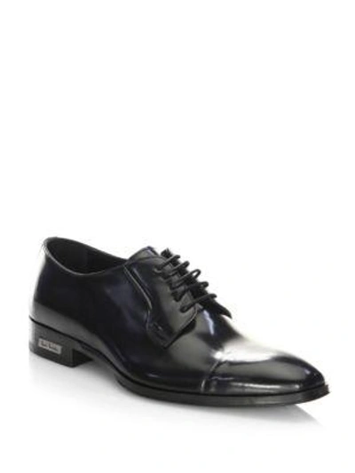 Shop Paul Smith Glossy Leather Almond Toe Dress Shoes In Black