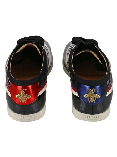 Shop Gucci Sneakers Competition Sneakers With Web Bands And Ape Embroidery In Black