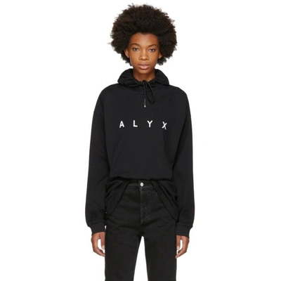 Shop Alyx 1017  9sm Ssense Exclusive Black Logo Hoodie In Black/white