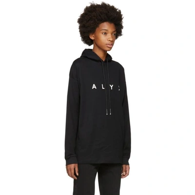 Shop Alyx 1017  9sm Ssense Exclusive Black Logo Hoodie In Black/white