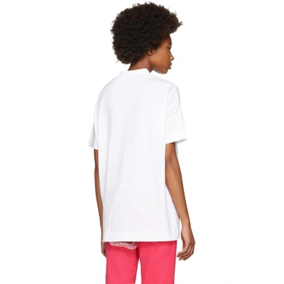 Shop Alyx 1017  9sm Ssense Exclusive White Logo Mock Neck T-shirt In White/pink